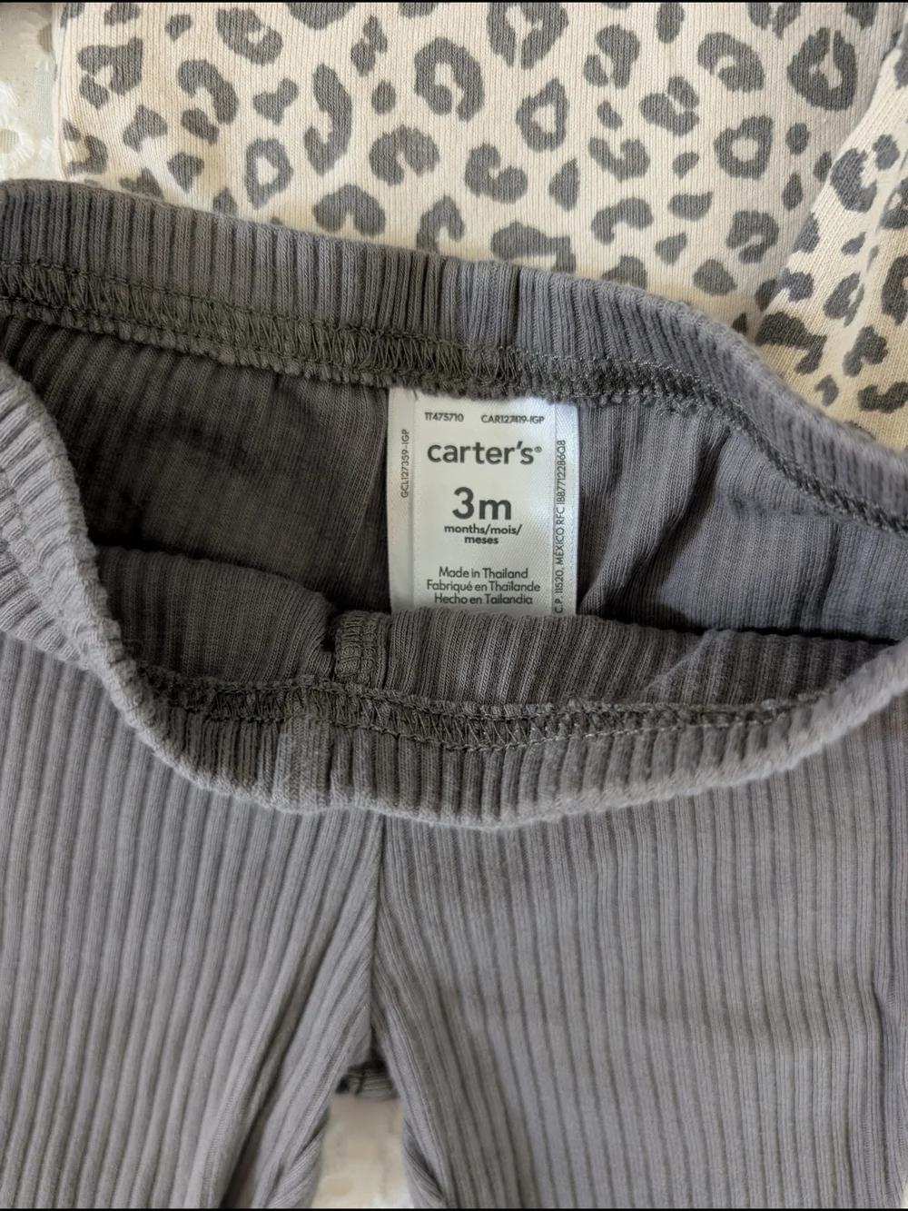 Carter's Leopard Hooded Vest & Gray Ribbed 4-Piece Set